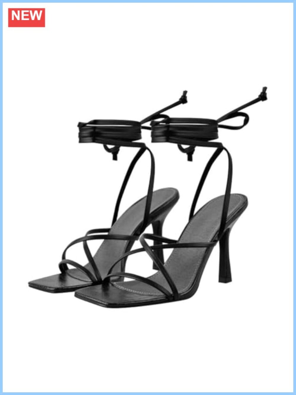 Strappy Lace Up Stiletto High Heels Sandals 3.5" Heel